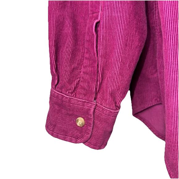 VTG 90s Woolrich Mens Large Corduroy Cotton Shirt Berry Button Down Long Sleeve - Picture 4 of 5